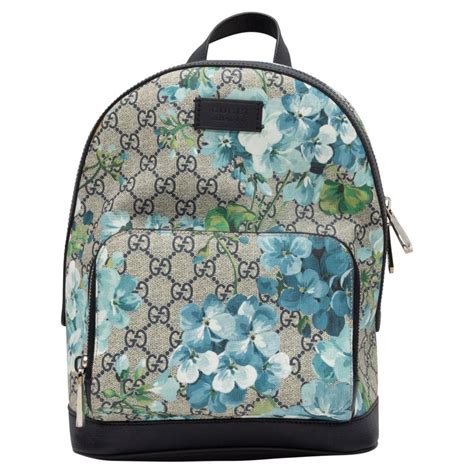 gucci flower print backpack|Gucci backpack with blue flowers.